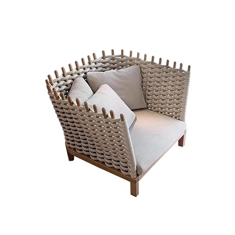 Outdoor sofa sunproof waterproof braided cord leisure balcony garden