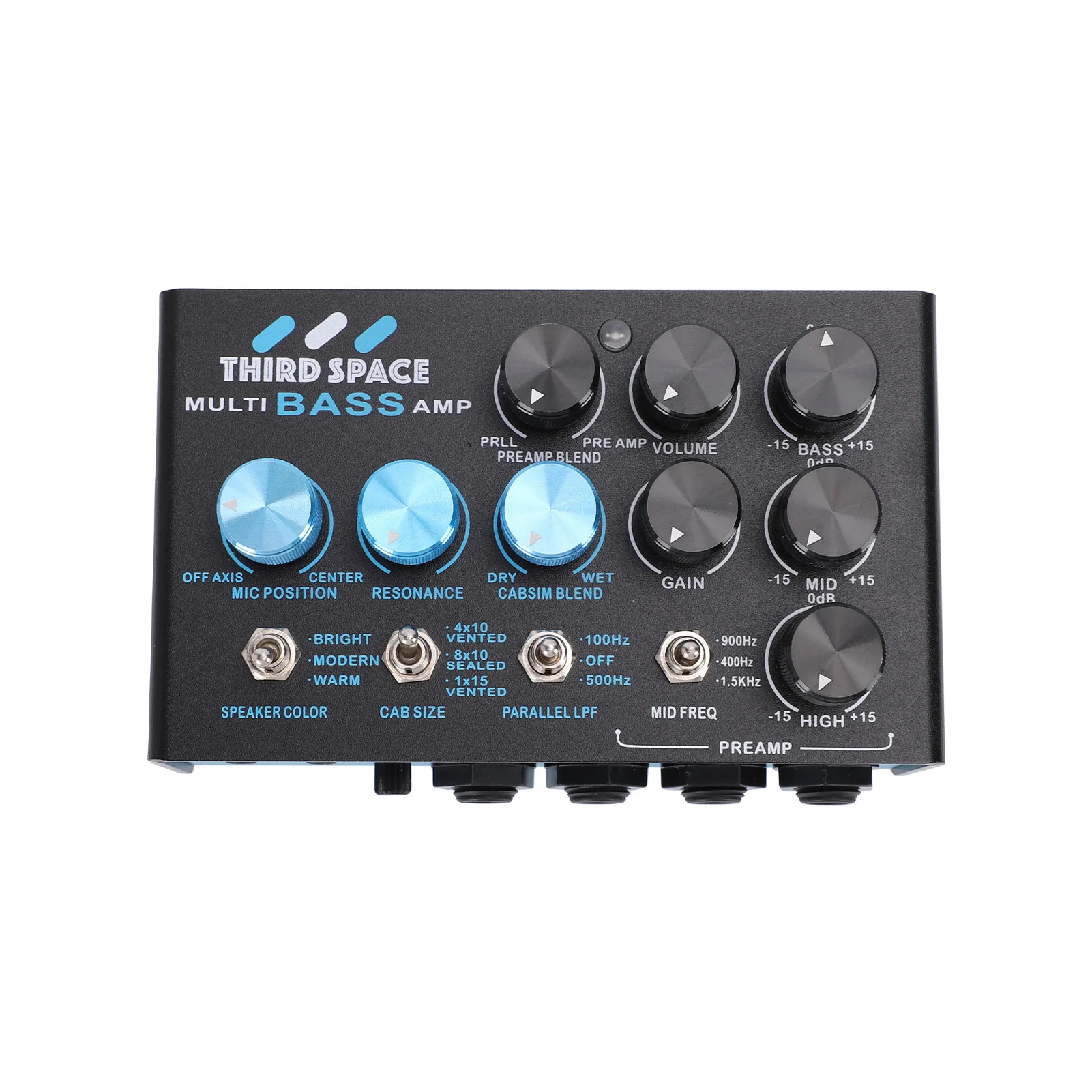 Bass Multi Effects Pedal Preamp with 3 Band EQ Parallel Signal Chain Cabinet Simulator Speaker Switch Dual FX Loops Bass Effects