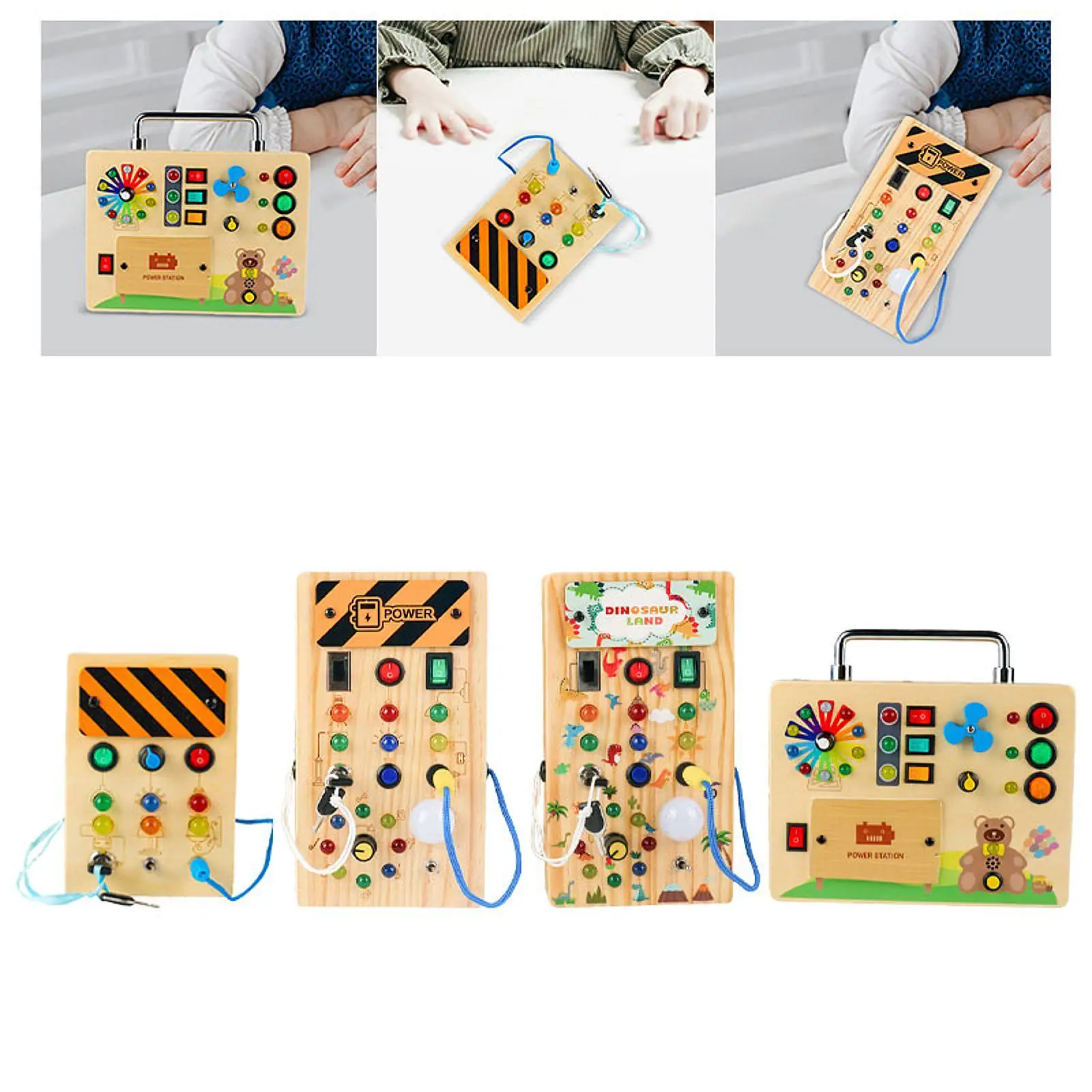 Montessori Busy Board with LED Lights Sensory Board Sensory Toy