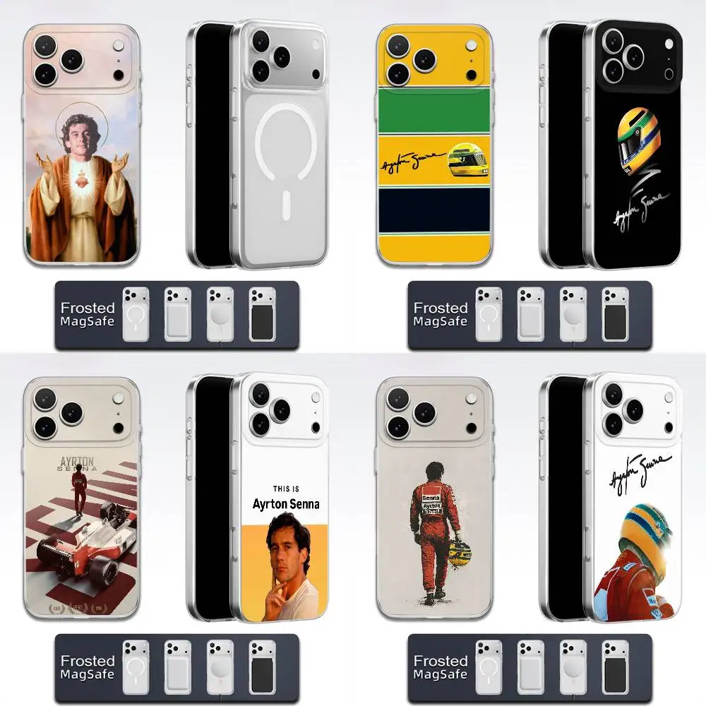 حافظة هاتف A-Ayrton Senna لهاتف iPhone 17,16,15,14,13,12,11,Pro,Max,Plus,E,Air,Mini Magsafe شفافة مغناطيسية بلوري #1