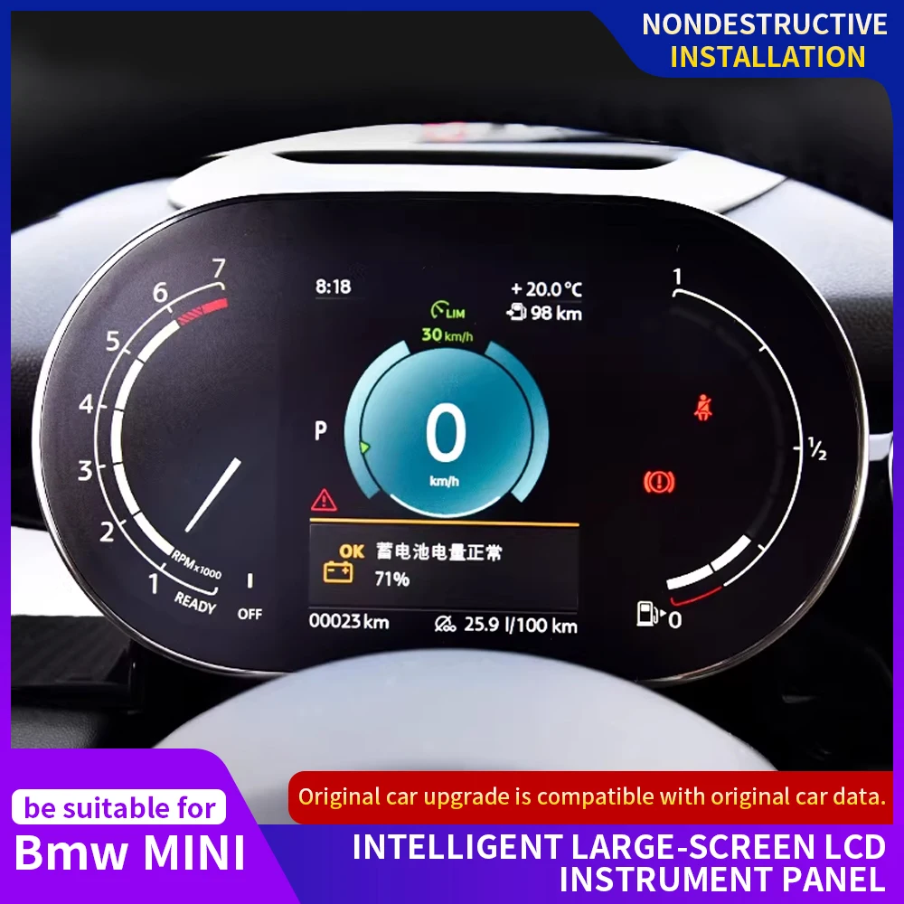 

LCD Digital Instrument Cluster Dashboard Speedometer Tachometer Gauge for BMW MINI 2007-2015