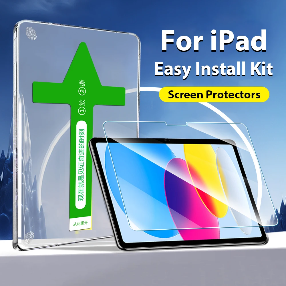 Auto Alignment Kit Tempered Glass For iPad 10th Generation Pro 13 12.9 11 2024 M2 M4 For iPad Air 6 5 4 7th 8th 9th Mini 6 Film