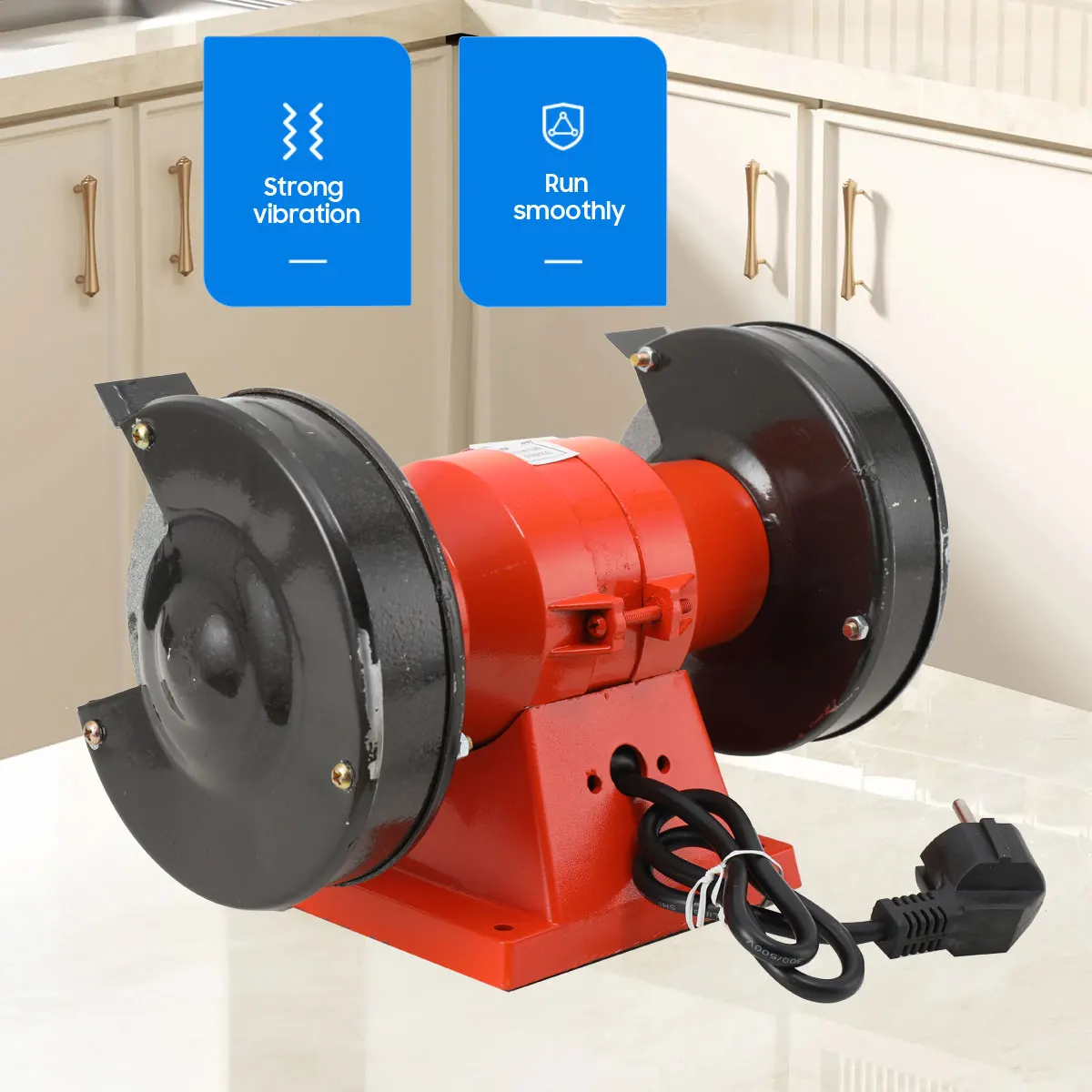 Elektrischer Tischschleifer Kleiner Elektrischer Schleif- und Poliermaschine Tisch-Winkelschleifer Messerschärfer – Detail 7
