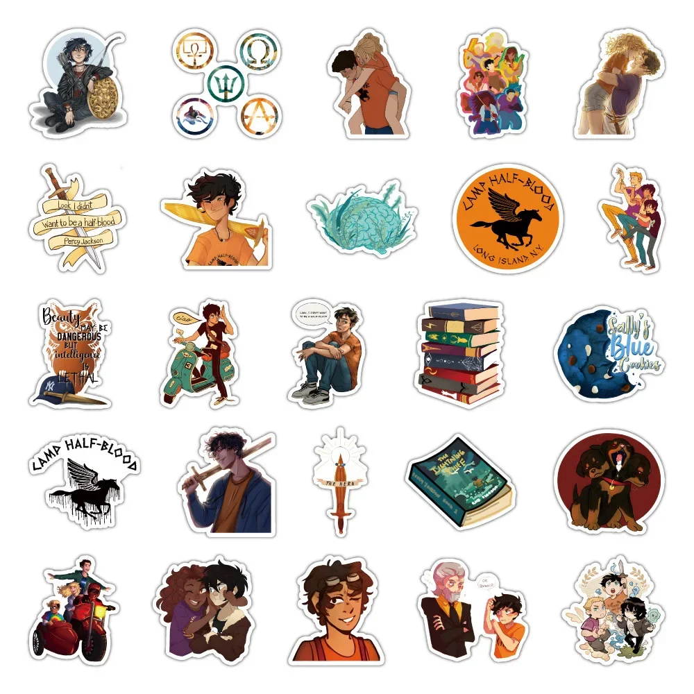 60 قطعة بيرسي جاكسون فيلم الكرتون ملصقات DIY بها بنفسك محمول الأمتعة سكيت الكتابة على الجدران الشارات ملصق للأطفال اللعب الهدايا