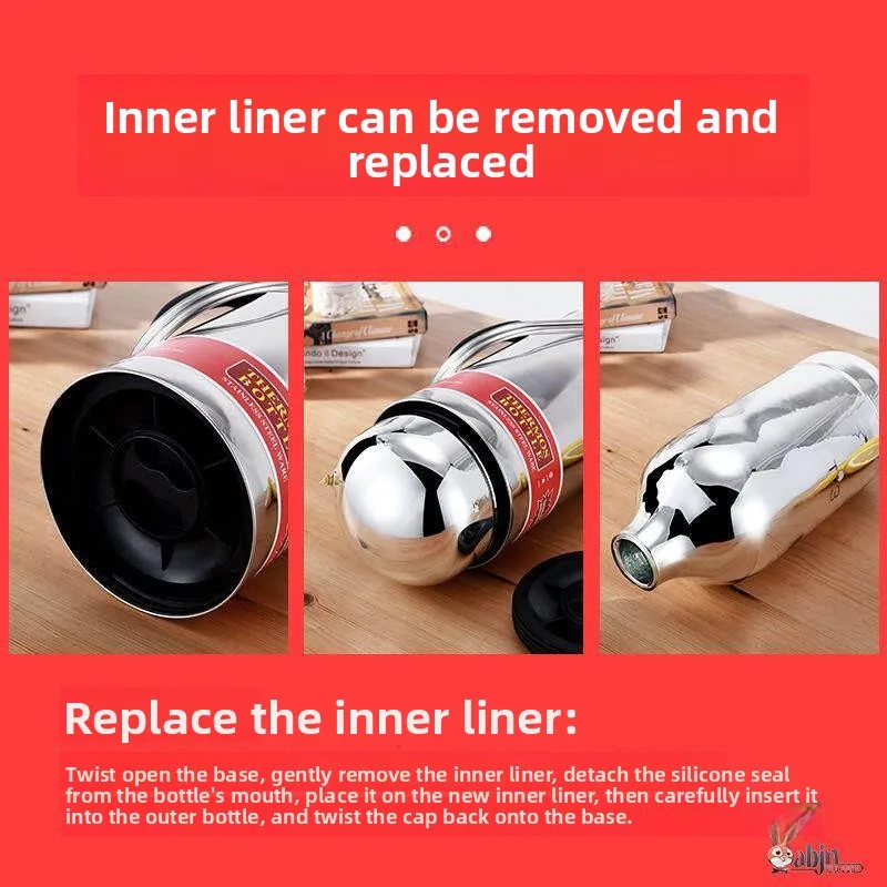Large Capacity Stainless Steel Glass Inner Barrel Insulated Mug Portable Car Male Version 53L Water Bottle Vacuum Flask