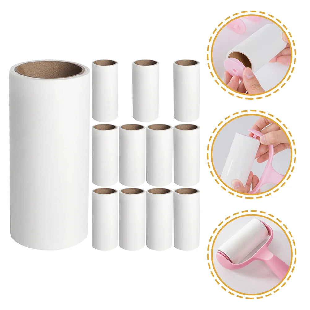 

12 Pcs Roller Hair Sticker Portable Lint Remover Household Fur Adhesive Tape Travel Rollers