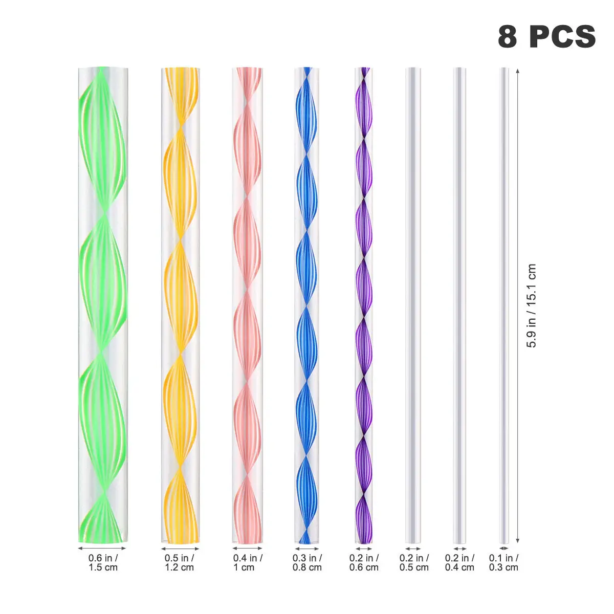 8Pcs Nail Art Dotting Tools Acrylic Wax Pencils Dual Tip Manicure Sticks for Stone Rock Painting DIY Craft on Wood Metal Wall