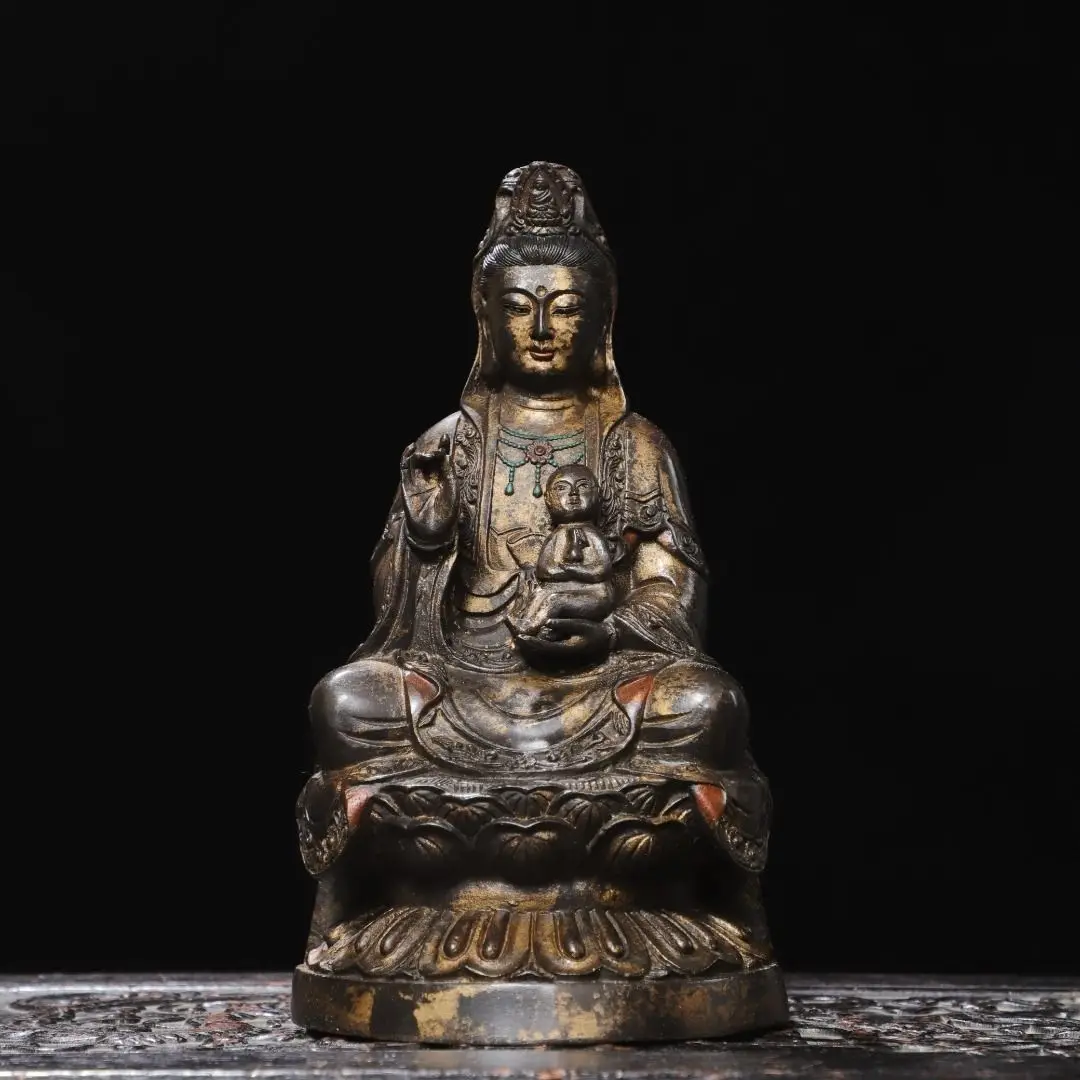Copper Tuojin Dharma Patriarch is 23 cm high, 12 cm wide, 12 cm thick and weighs 1.3 kg