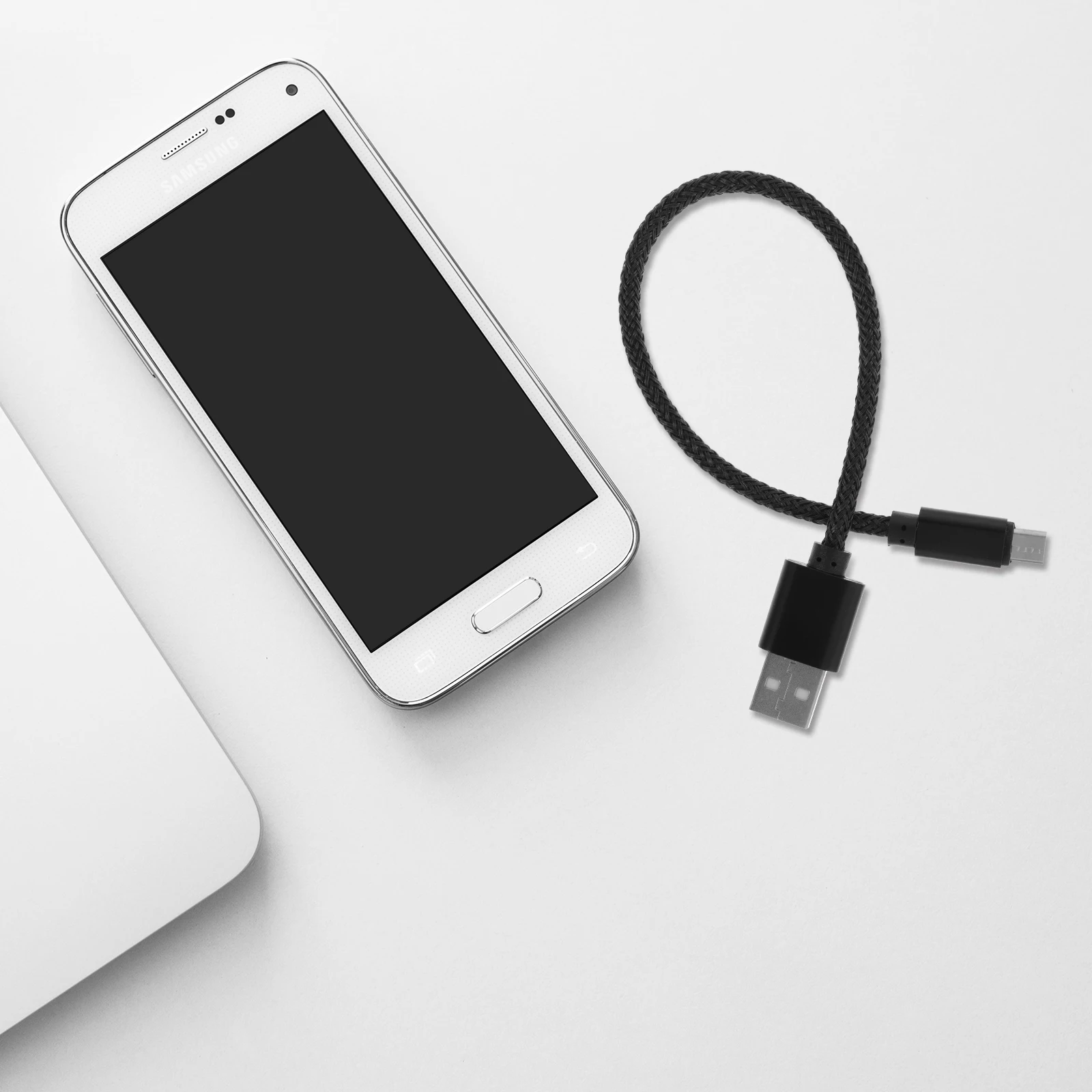 

5 pcs 20Cm Micro Usb Cable Data Sync Charging Nylon Braided Fast Transmission Lightweight Portable Compatible For Android Phones