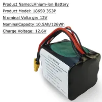 12V 10.5Ah High Capacity UAV Rechargeable Li-ion Battery for Various RC Airplane Drone Quadrotor,with Connector XH2.54+XT60