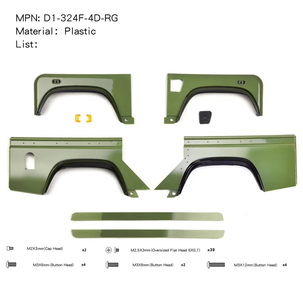 Plastic Simulatie 324/313mm 5 Deuren Monocoque Auto Shell voor 1/10 RC Crawler Auto Traxxas TRX4 Defender RD110 Wagon Diy Onderdelen