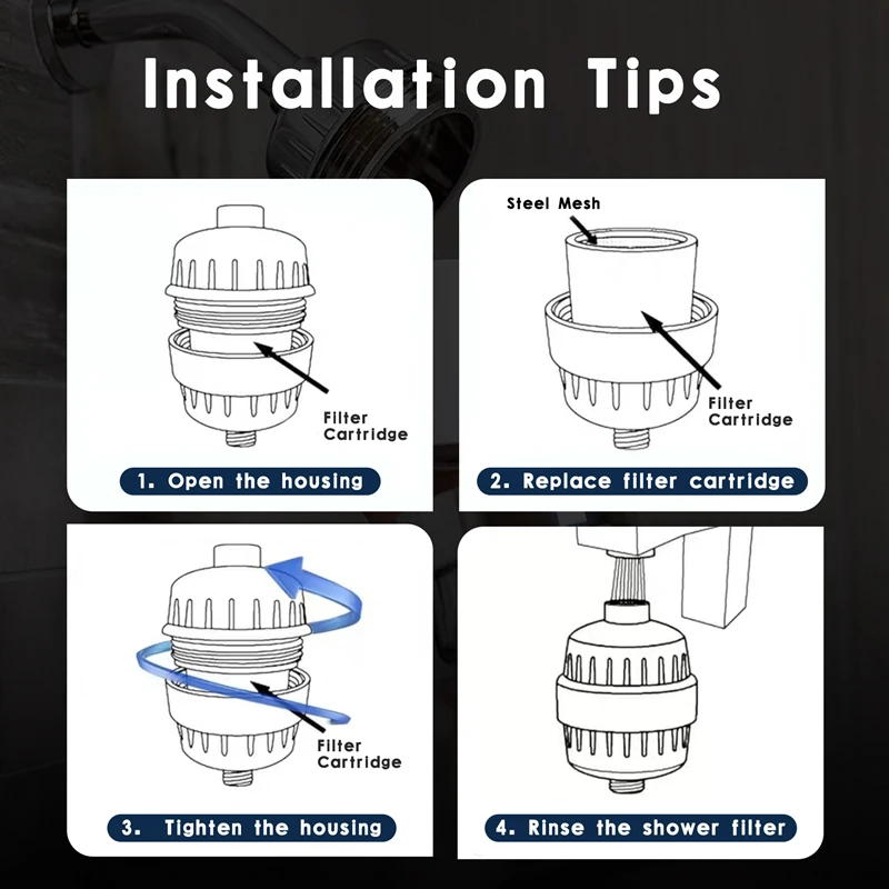 20 Stage Replacement Shower Water Filter Cartridge (No Housing), Compatible With Any Shower Filter Of Similar Design