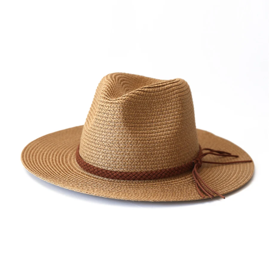 Damen Herren Strohhut mit breiter Krempe, Fedora, Sommer, Strand, UV-Schutz, Sonnenhut, UPF-Strohhut für Damen – Detail 8