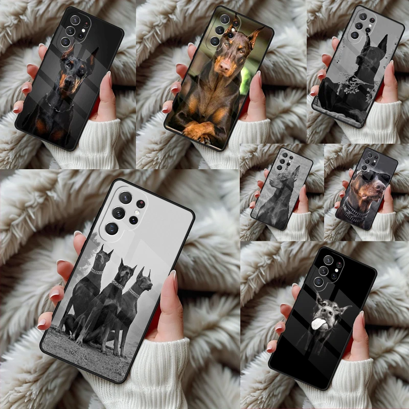 Doberman Dog Funda Phone Case For Samsung Galaxy S24 S25 S26 Ultra S22 S23 Plus S21 S20 FE Note10 TPU Cover
