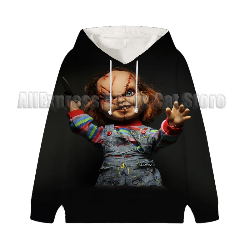 เสื้อฮู้ด chucky สำหรับเด็กหญิงเด็กชายเด็ก, เสื้อลำลองสำหรับฤดูใบไม้ผลิและใบไม้ร่วงเสื้อสวมหัวเสื้อคอยาวกลมใส่ได้ทั้งชายและหญิงการ์ตูนน่ารักสำหรับเด็กวัยหัดเดิน