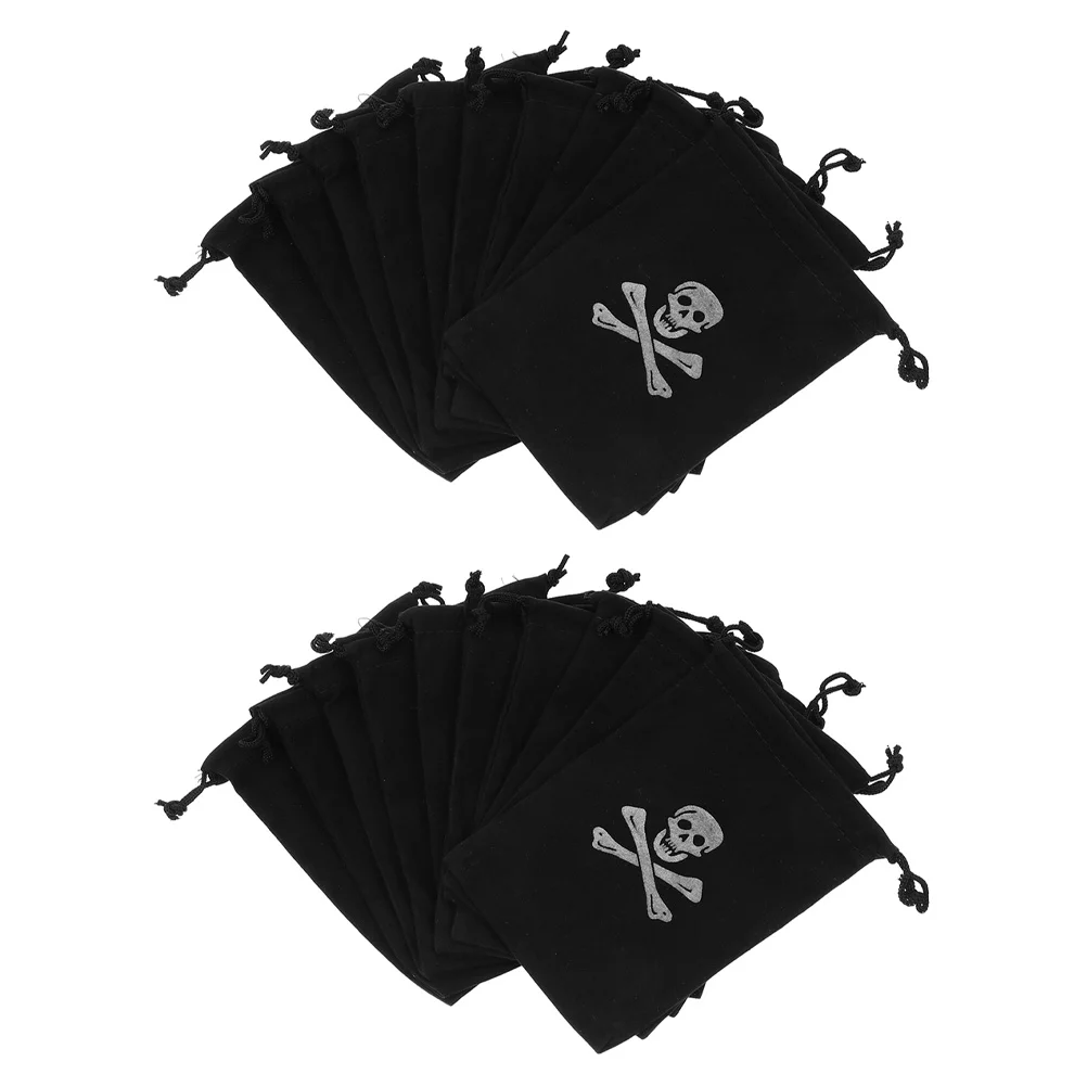 20 Pcs Pirate Drawstring Bag Halloween Bags Durable Gift Small Candy Storage Pouch Sturdy Polyester Delicate