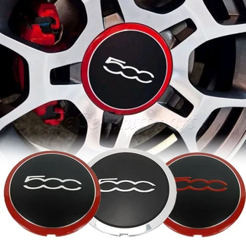 Para Fiat 500 nuevas tapas de cubo central de ruedas de tapacubos de 133mm 68078419 CA 68078421 CA 51884863   Cubierta antipolvo negra/plateada/roja