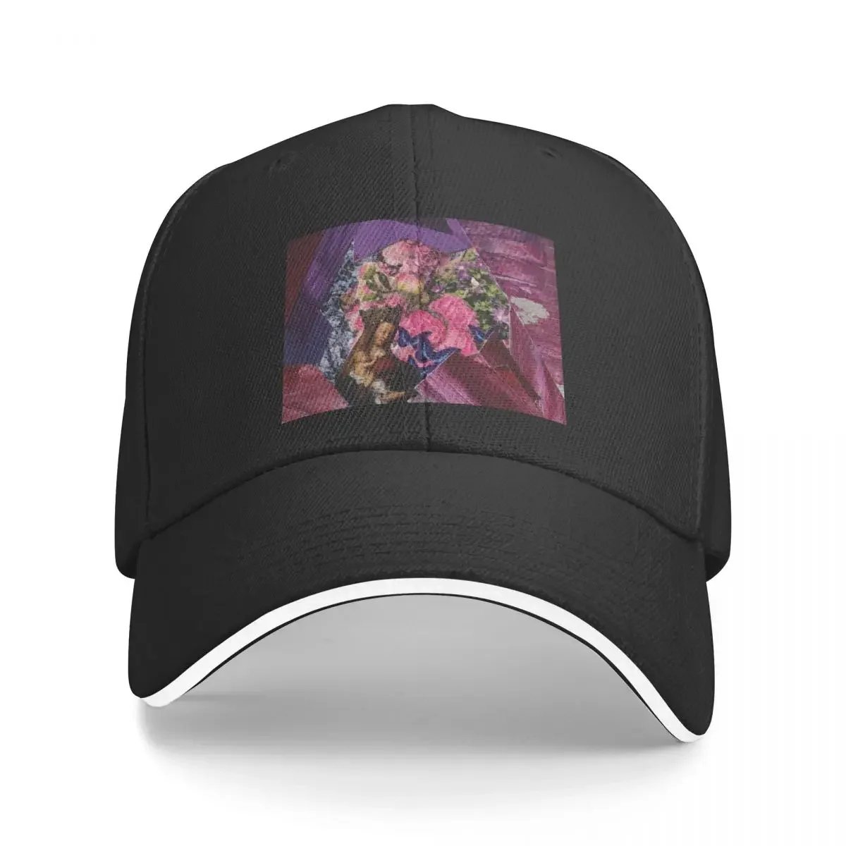 

Purple Floral Collage Baseball Cap Beach men's big size hat Caps Women Men's