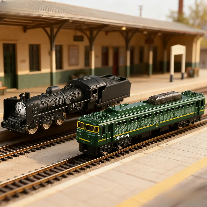 

Alloy Vintage Steam Train Model Sliding Inertia Rebound High-Speed Railway Train Children's Car Boys' Toys B502