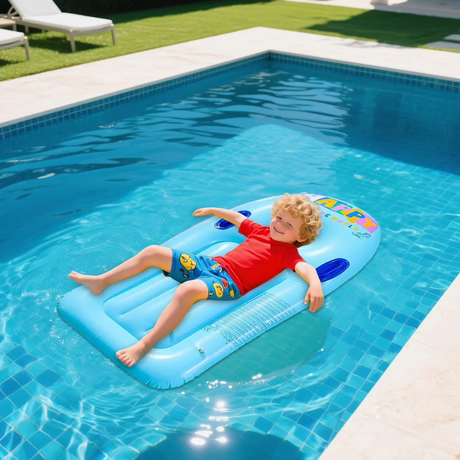 Flotadores de piscina flotadores de piscina cama para niños estera de salón balsa flotante tumbona juguetes para jardín patio trasero al aire libre