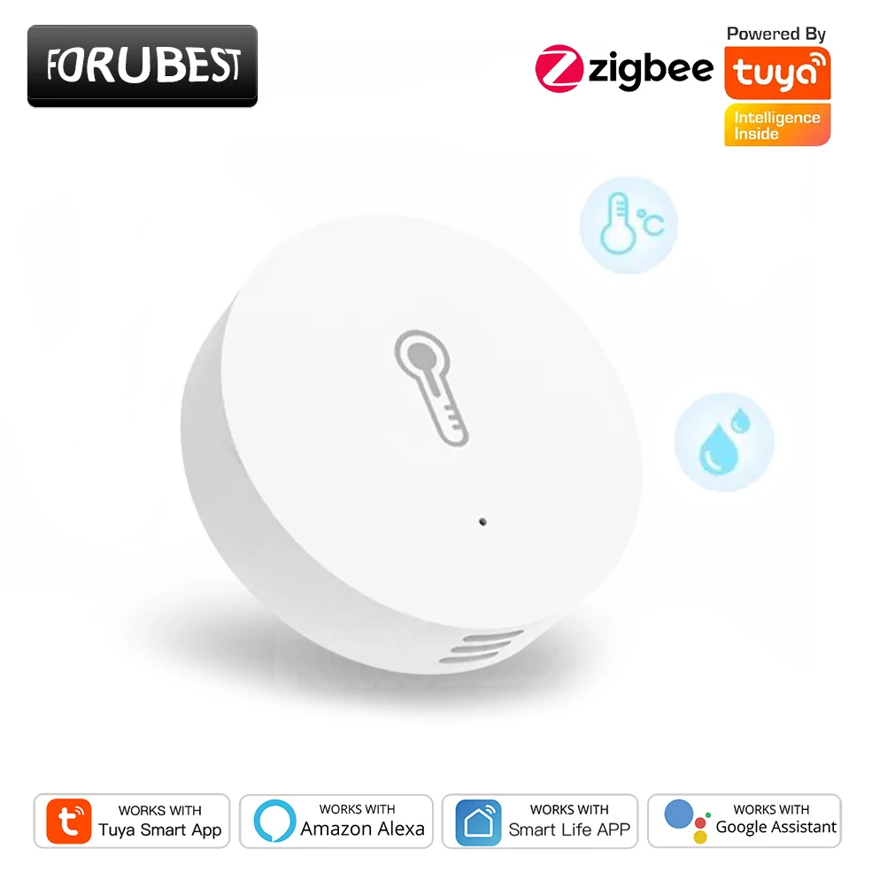 

Tuya Smart Zigbee Temperature And Humidity Sensor App Control Indoor Thermometer Monitor Home Automation Works With Alexa Google