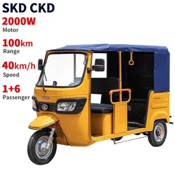CKD SKD 12인치 3륜 전기 삼륜 오토바이 2000W 40km/h 속도 100km 주행거리 중국산 전기 삼륜차