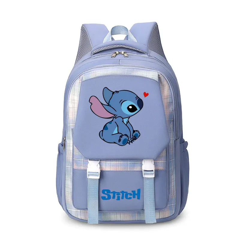 Disney Stitch Schoolbag Junior High School Female Large-capacity Mochila Casual Backpack Primary School Students Backpack