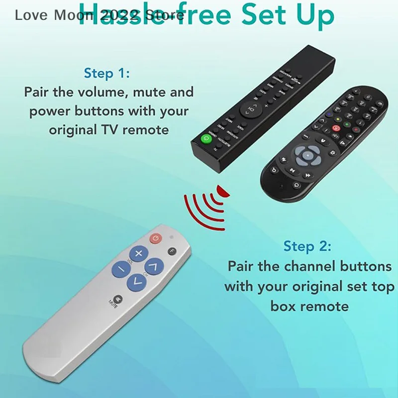 All-in-One Intelligent IR Learning Remote with 7 Primary Buttons, Ideal for TV, CD, DVD, STB, DVB, Hifi TV BOX