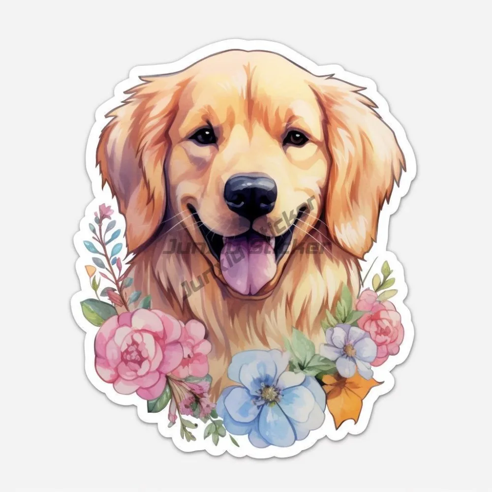 

Golden Retriever Vinyl Decal Sticker for Car, Laptop, Tumbler and More Car Bumper Windows Windshield Scratch-proof Decal Exterio