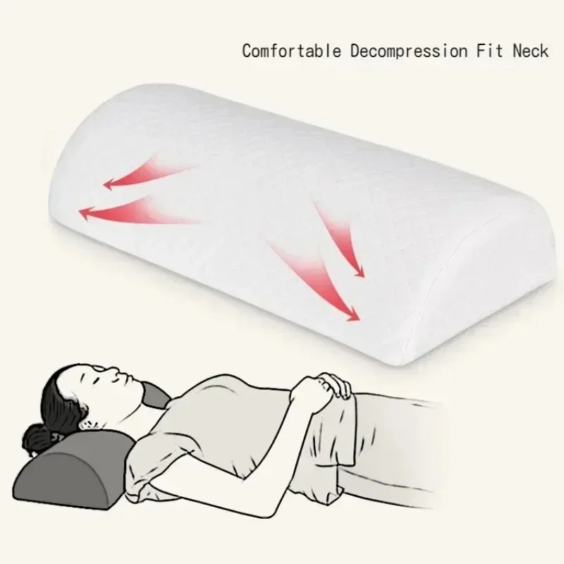 

Comfort Bolster Pillow for Legs Back and Head Memory Foam Cotton Cover Lumbar Support Pillow for Semi Roll Pillow