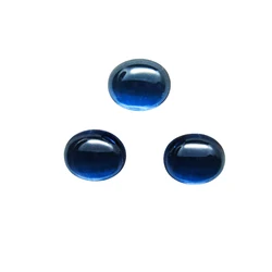 Ocean Blue Spinel Oval Cabochon Smooth Polished Surface Egg Shape Blue Spinel Cabochon Flat Back Multiple Sizes to Choose