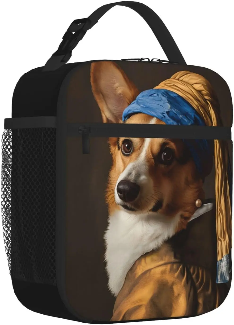 Corgi Insulated Lunch Box for Women Men Corgi Lunch Bag for Work,Picnic,Travel,Hiking,Beach or Fishing Polyester