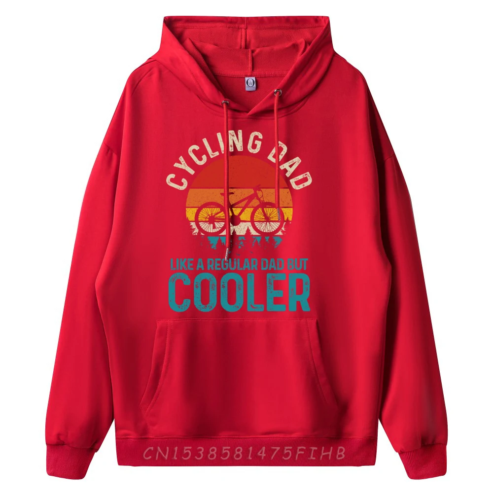 Cycling Dad Vintage Mountain Bike Cyclist Father is Day Graphic Sweatshirts Men Polyester Fiber Cheap Luxury