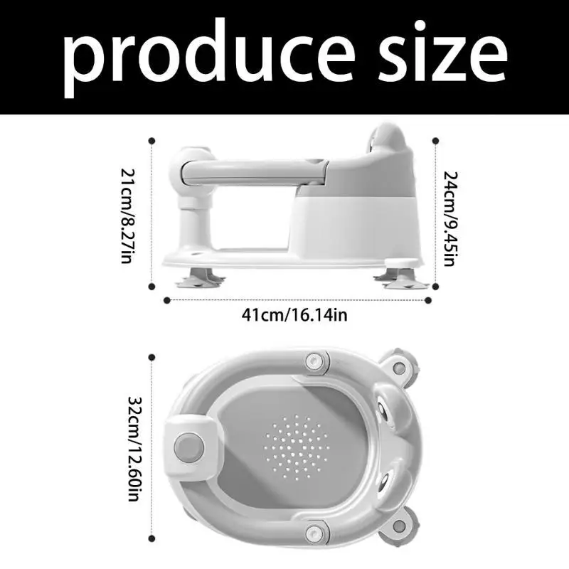 652F Portable Baby Bath Support Anti Slip Infant Bathing Stool For Safety Lovely Cartoon Toddler Bathing Chair