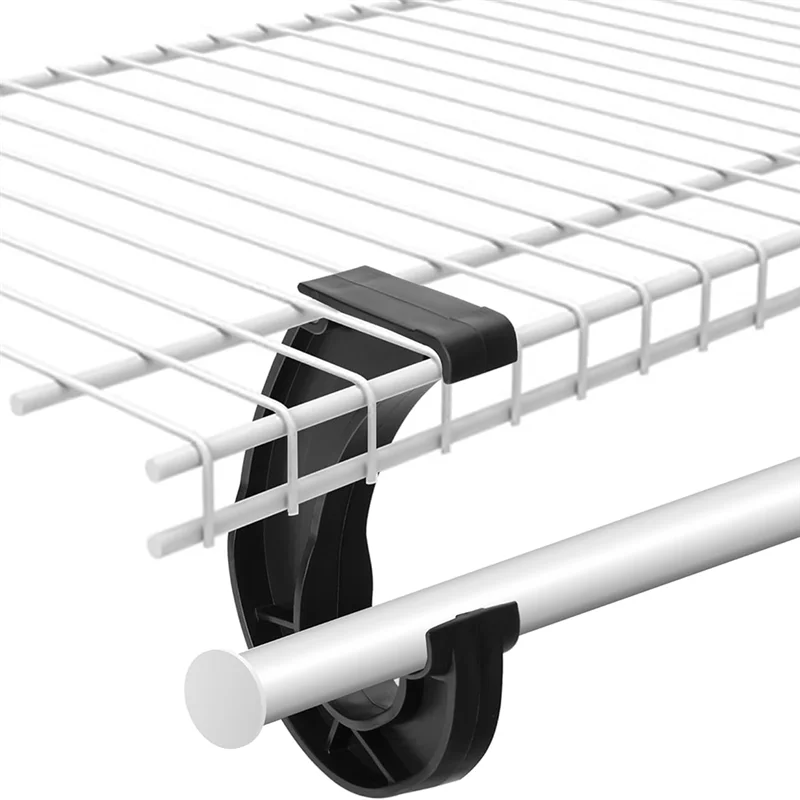 

AB15-10Pcs Hanging Closet Rod Support,Closet Shelf Rod Holder, J-Shaped Closet Brackets For Hanging Clothes Cabinets Storage