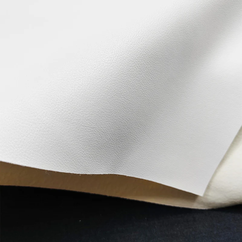 Good White High Density PU Leather Small Sheep Pattern Faux Real Leather Fabric Sewing Material for Sofa DIY Bag/Car Seat