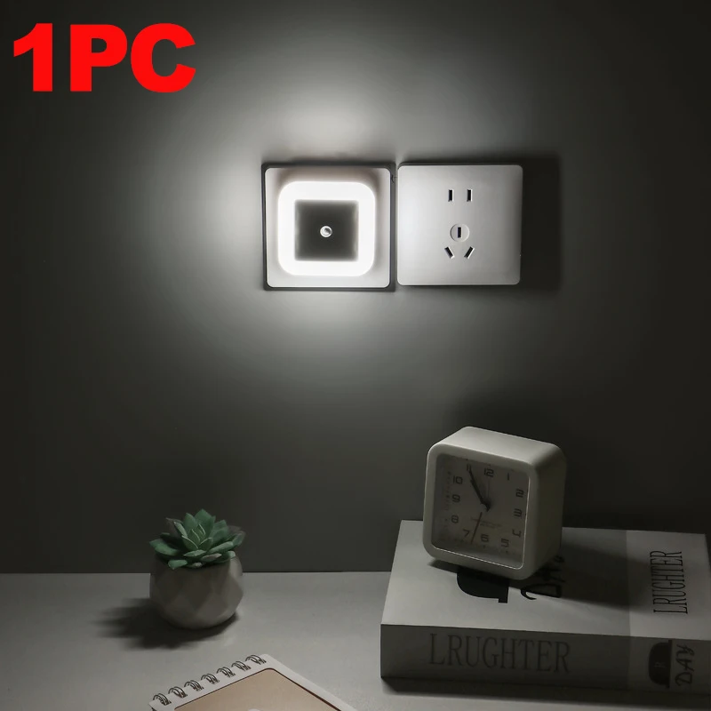 1–8 Stück LED-Nachtlichter, an der Wand stecken, intelligenter dunkler Sensor, automatische Flur-Plug-in-Lichter, Schlafzimmer, Badezimmer, Toilette, Treppen, Küche