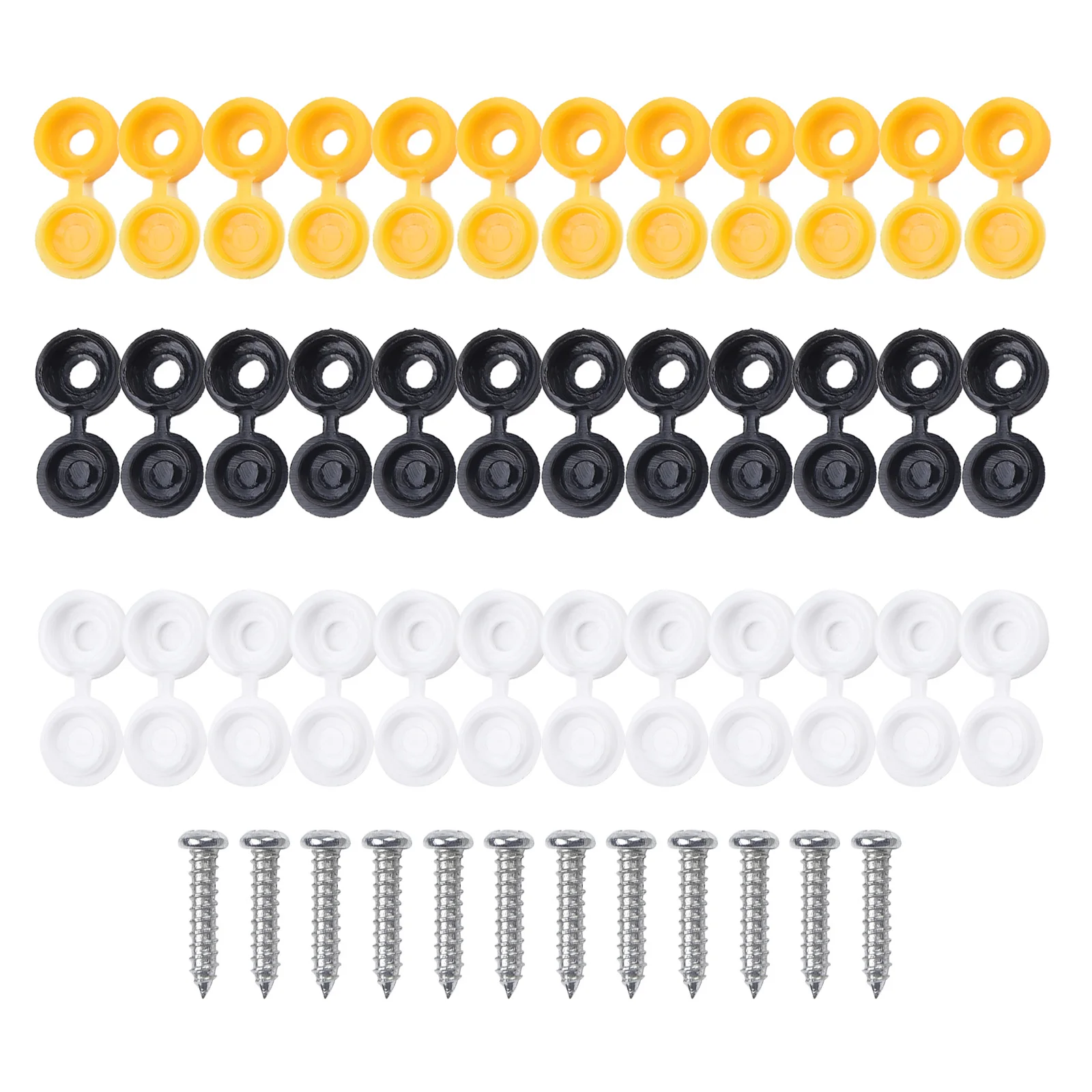 7*20mm/0.27*0.78in (screws) License Plate Cap License Plate Cap 7*20mm/0.27*0.78in (screws) Decorative Plates White Yellow