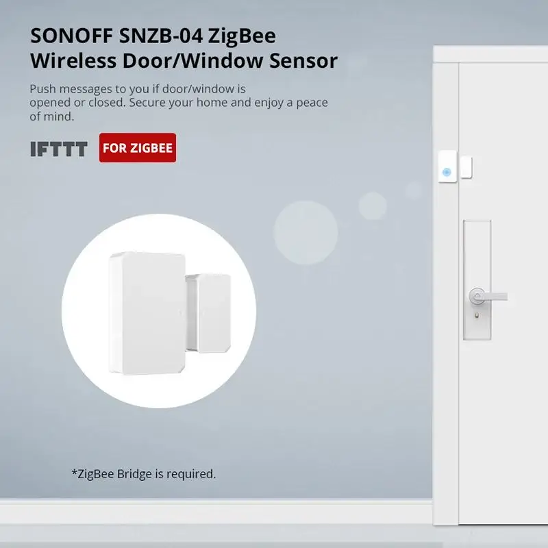 SONOFF-Sensor de puerta SNZB-04 Zigbee 3,0, apertura/cierre a través de la aplicación eWeLink, ZBBridge necesario, Compatible con Alexa y Google Home