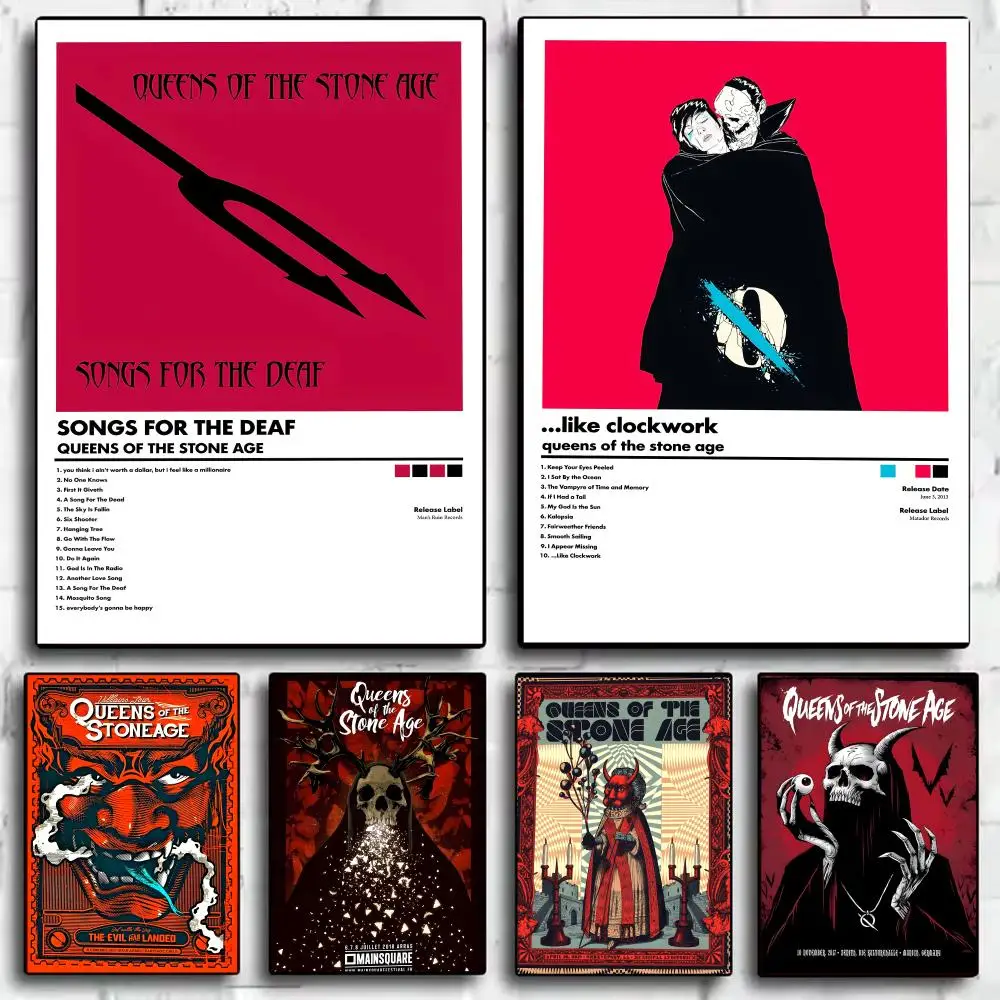 Classic Band Q_Queens of the Stone Age Poster Decorative Wall Art Stickers Mural Photo Print for Home Living Room Hallway Decor