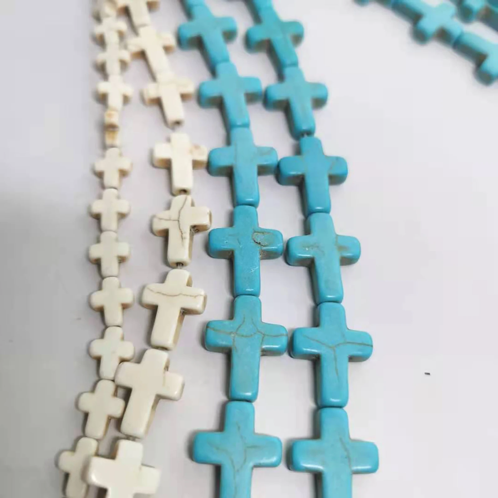 2 sizes 16x12mm 10x8mm black  mixed colors synthetic Howlite turquoise cross loose beads