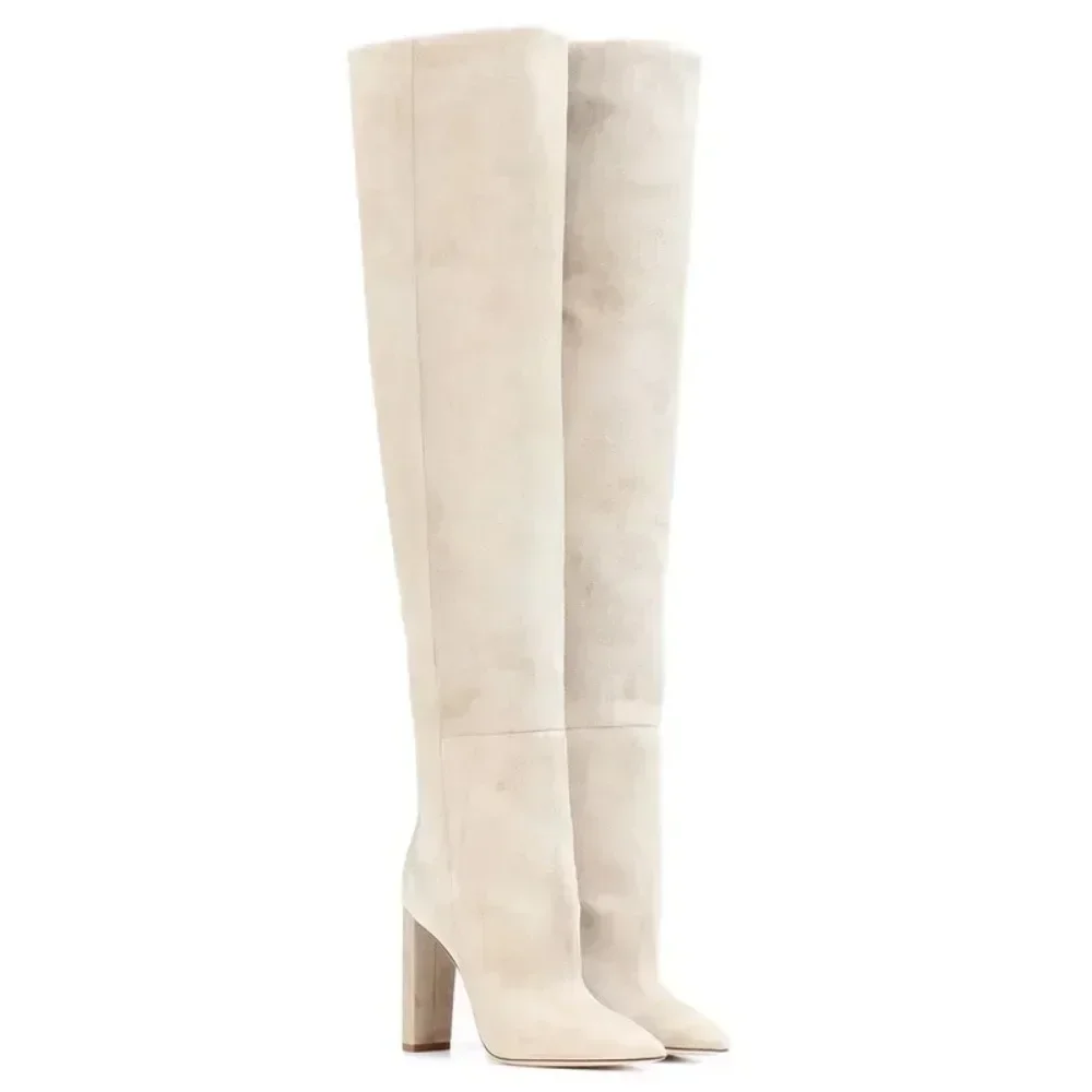 Over the Knee Boots for Women, Fur Warm Shoes, High Heel, Thigh High Boots, Long Footwear, Winter Fashion, New Design