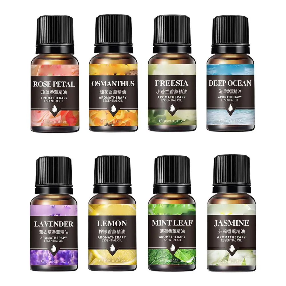 10ml Essential Oils Flameless Fragrance Oils for Humidifiers, Rose,Lavender,Lemon,Mint,Jasmine,Ocean,Freesia,White Tea Scents