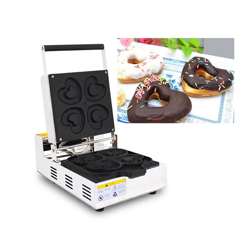 

220V/110V Commercial Heart Waffle Maker Machine Doughnut Makers Donut Cake Bread Baking Machine