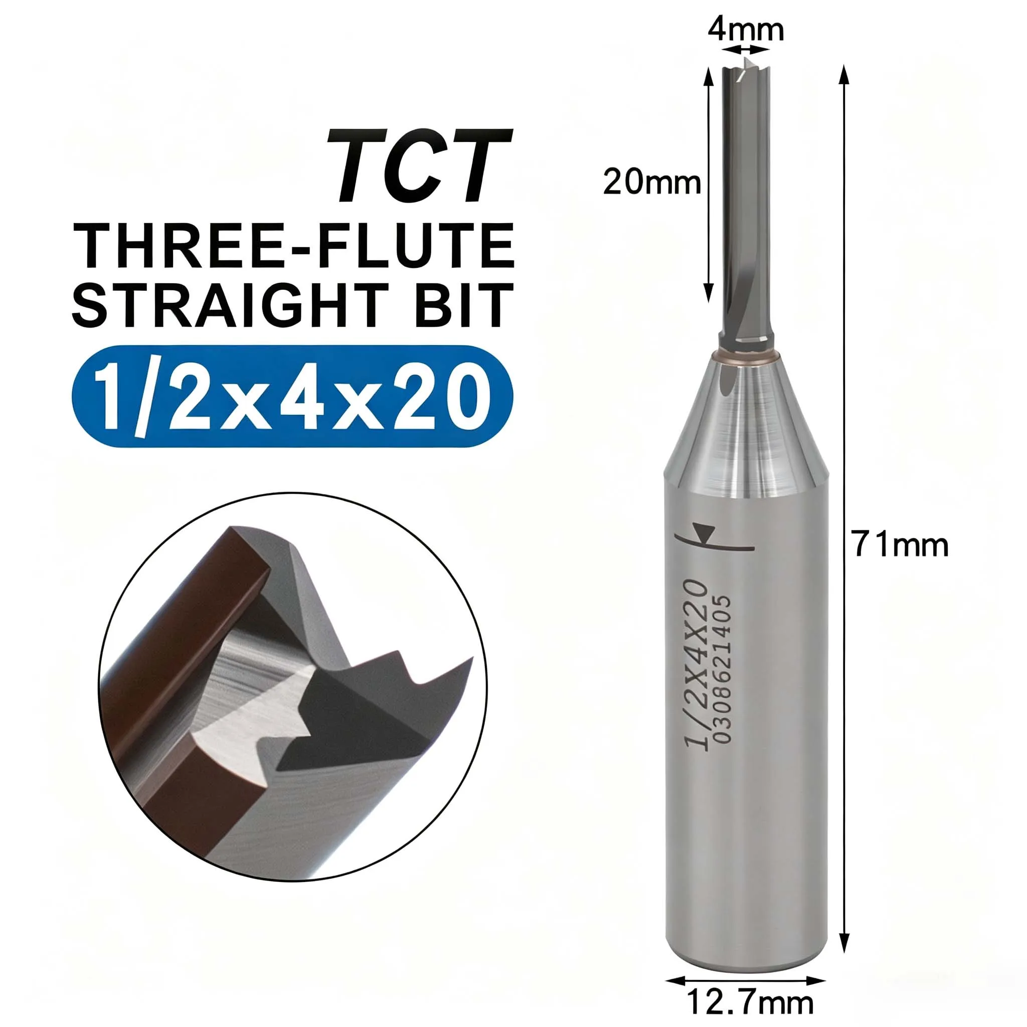 For tct Hardened 3mm Straight For Edge Tool 1/4 Shank for Trimmer Machines Precision Cutting on Wood Materials