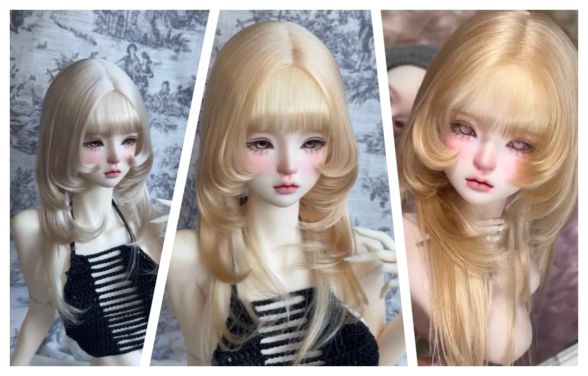 

Doll accessories wigs high-quality hierarchical jellyfish hairstyle doll wig， 1/3 1/4 BJD doll hair free shipping
