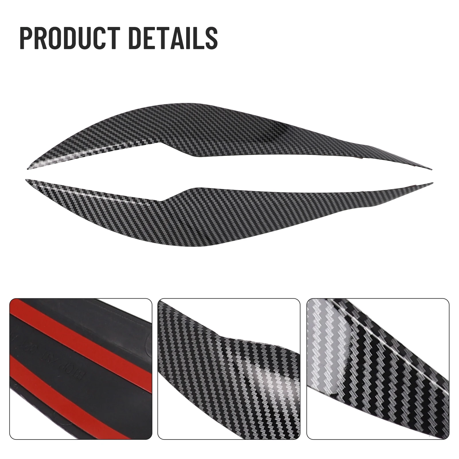 

2Pcs Auto Headlight Lamp Eyebrows Cover Trim Stickers For BMW F30 Saloon 2012-2018 Car Eyelids Lids New ABS Carbon Car Supplies