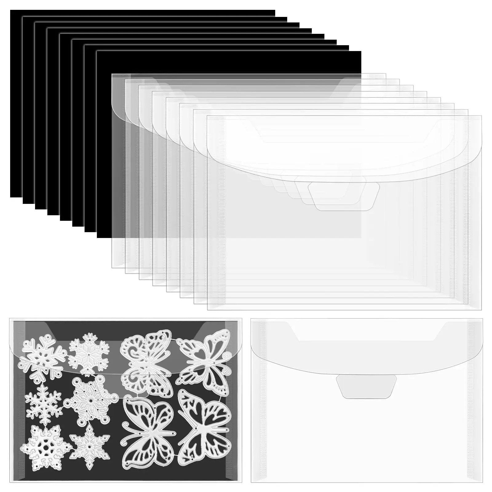 Magnetic Sheets & Plastic Folder Bags Storage For Storing Cutting Dies Stamps Holders Organizer Transparent Bags