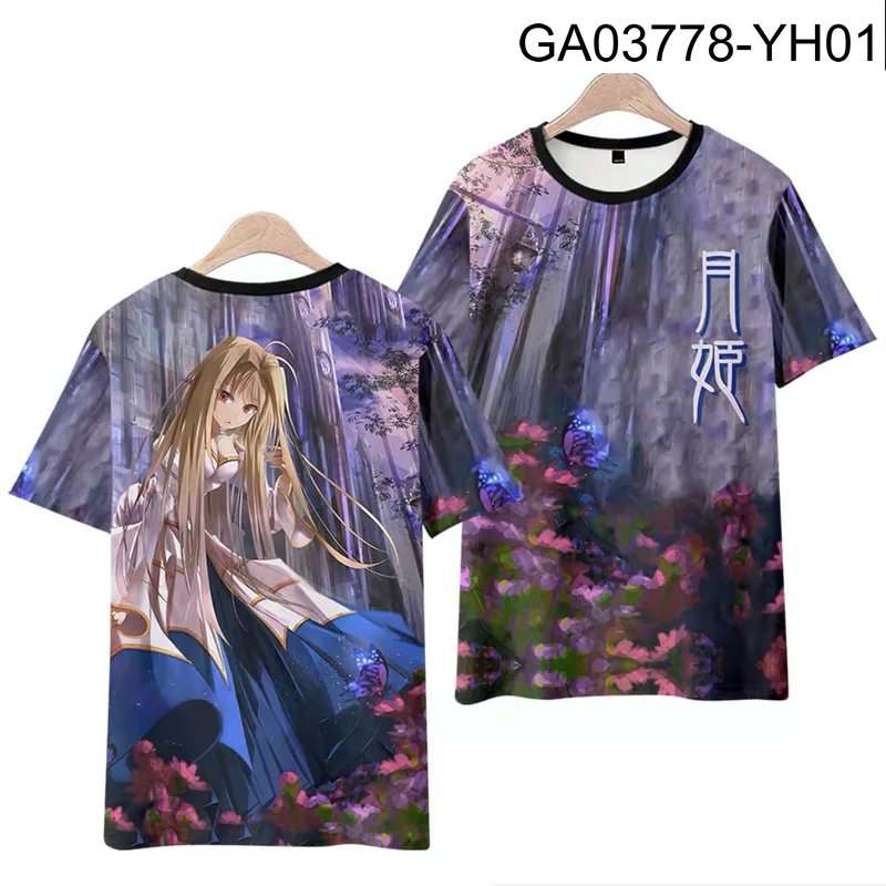 Shingetsutan Tsukihime 3D Printing T-shirt Summer Fashion Round Neck Short Sleeve Popular Japanese Anime Streetwear Plus Size