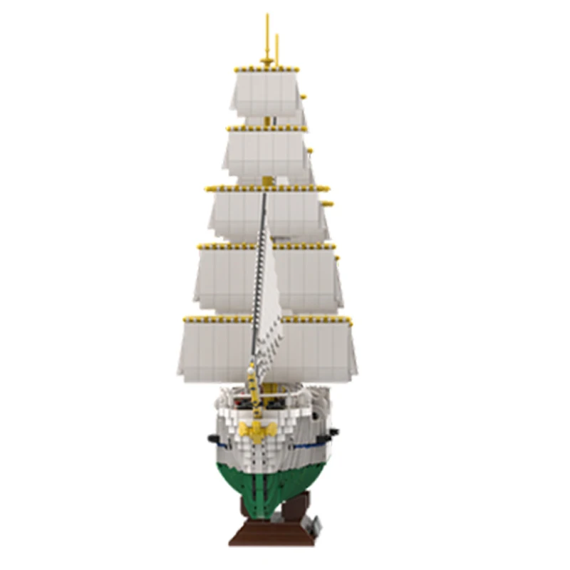 moc building bricks military marine boats and ships German Navy training ship military sailboat for adults brick set